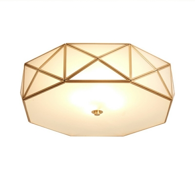 Creative Glass Ceiling Light Colonial Style Light for Hallway and Bedroom