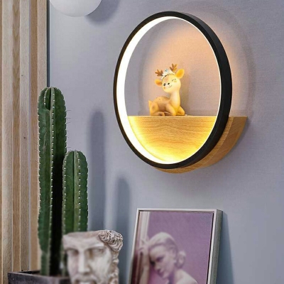Creative Metal Led Wall Sconce Fawn Decorative Light for Corridor Bedside and Hallway