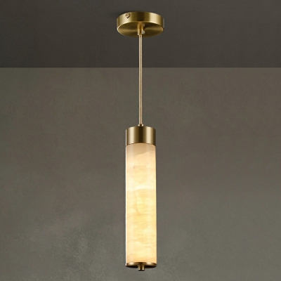 LED Light Stone Cylinder Basic Hanging Light Fixtures Modern Minimalist Ceiling Lamp for Bedroom