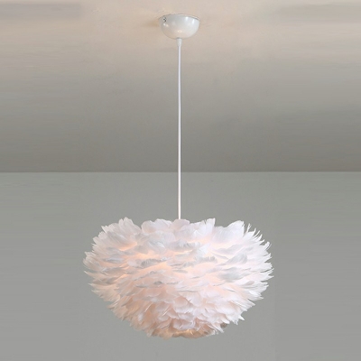 Modern Style Hanging Lights Feather Material Hanging Light Kit for Bedroom