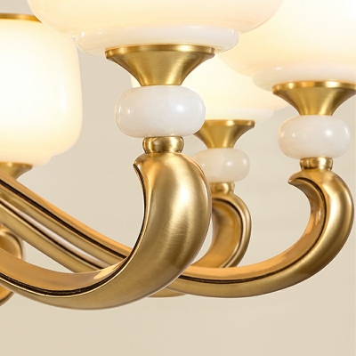Modern Style LED Chandelier Light 6 Lights Nordic Style Metal Glass Hanging Light for Living Room