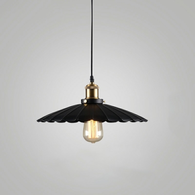 1-Light Pendant Light Fixtures Industrial Style Cone Shape Metal Hanging Ceiling Lights