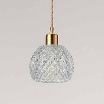 1-Light Pendant Light Kit Modern Style Ball Shape Metal Hanging Light Fixture
