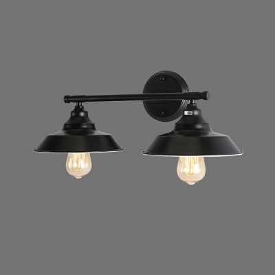 2 Lights LED Wall Sconce Industrial Style Metal Wall Lamp for Dressing Table Bathroom