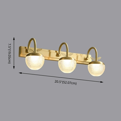 3 Lights LED Wall Sconce Modern Style Metal Acrylic Wall Lamp for Dressing Table Bathroom