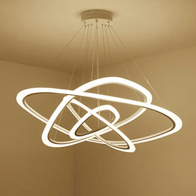 4 Lights Polygon Shade Hanging Light Modern Style Acrylic Pendant Light for Dining Room