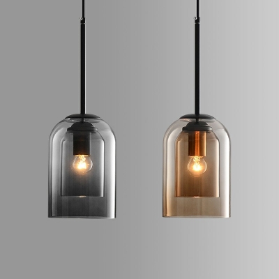 Bell Glass 1 Light Modern Hanging Ceiling Light Bedroom Minimalism Pendant Light Fixtures