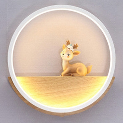 Creative Metal Led Wall Sconce Fawn Decorative Light for Corridor Bedside and Hallway