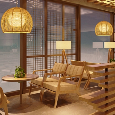 Dome Hand-Worked Pendant Lighting Fixtures 1 Light Asia Modern Living Room Hanging Light Fixture