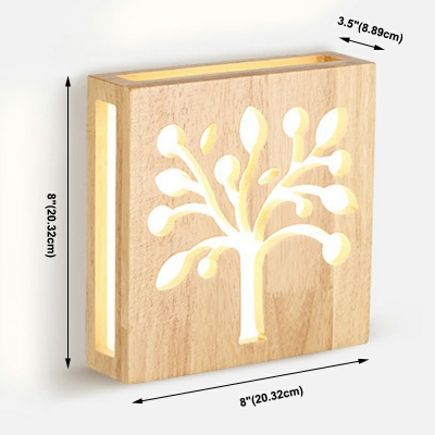 Modern Creative Wooden Warm Wall Sconce Light Tree Shape Light for Bedroom Corridor and Stair