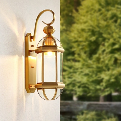 Modern Style LED Wall Sconce Light Nordic Style Metal Glass Wall Light for Courtyard