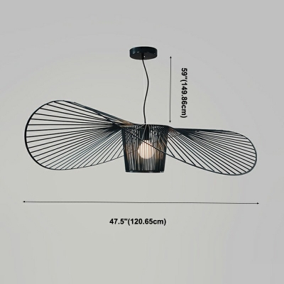 1-Light Commercial Pendant Lighting Modern Style Hat Shape Metal Hanging Light Kit