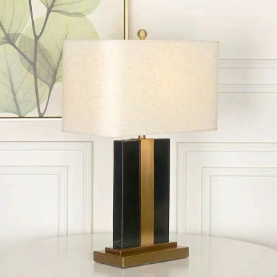 1-Light Nights and Lamp Minimalism Style Rectangle Shape Metal Nightstand Lamps