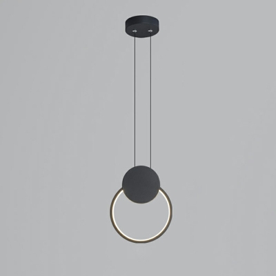 1-Light Suspension Pendant Light Modern Style Ring Shape Metal Hanging Lights