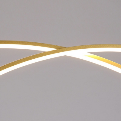 2 Lights Arc Shade Hanging Light Modern Style Acrylic Pendant Light for Living Room