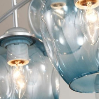 3-Light Island Chandelier Lights Modern Style Cup Shape Glass Pendant Lighting