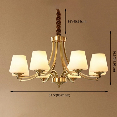 American Style Chandelier 8 Head Ceiling Chandelier for Bedroom Living Room Cafe