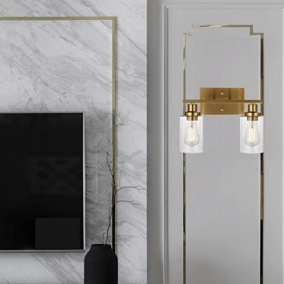 American Style LED Wall Sconce Light 2 Lights Nordic Style Glass Vanity Light for Dressing Table
