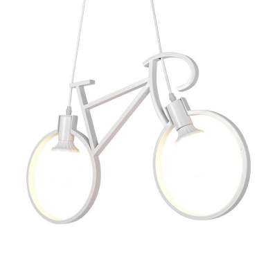 Metal Chandelier Lighting Fixtures Industrial 2 Lights Living Room Creative Bike Shade Ceiling Chandelier