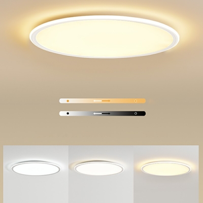 Minimalist Circular Flush Mount Ceiling Light Fixtures Drum Metal Flushmount Lighting
