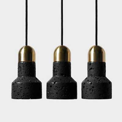 Modern Simple Drop Pendant Cement Material Hanging Lamp Kit for Bedroom Living Room