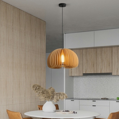 Modern Simple Drop Pendant Wood Hanging Light Fixtures for Bedroom Living Room