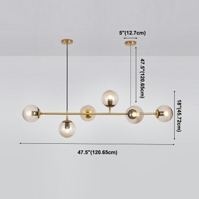 Nordic Creative Glass Decorative Linear Chandelier for Bar Restaurant and Hallway