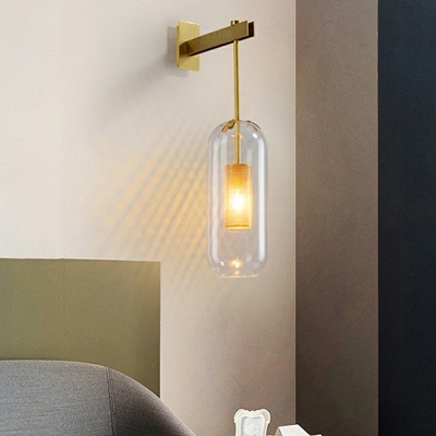 Nordic Style LED Wall Sconce Light Modern Style Metal Glass Wall Light for Courtyard Aisle