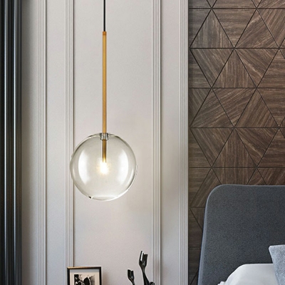 Ultra-Modern Glass Hanging Light Fixtures 1 Light Hanging Ceiling Light for Bedroom