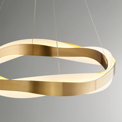 1-Light Suspension Light Modern Style Ring Shape Metal Chandelier Light Fixtures