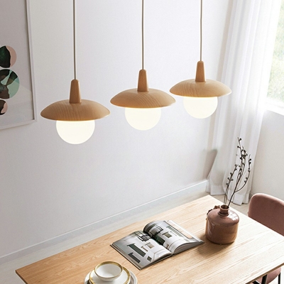 3 Lights Globe Shade Hanging Light Modern Style Glass Pendant Light for Dining Room