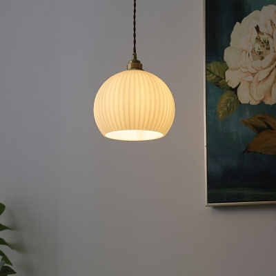 Modern Style LED Pendant Light Nordic Style Ceramic Hanging Light for Bedside Coffee Shop