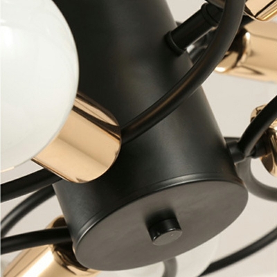 6-Light Flush Chandelier Lighting Modern Style Geometric Frame Shape Metal Ceiling Mounted Fixture