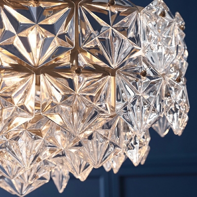 7-Light Chandelier Pendant Light Modern Style Cage Shape Metal Drop Lamp