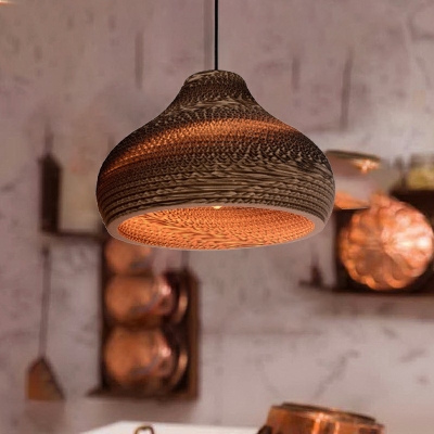 Asia Ceiling Pendant Light Modern Open-Weave Shade Suspension Lamp for Dinning Room
