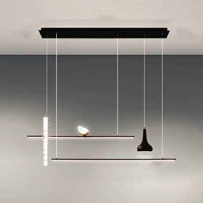 Contemporary Acrylic Island Lighting Fixtures Geometric Metal Chandelier Light Fixture