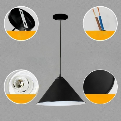 Industrial-Style Cone Commercial Pendant Lighting Aluminum Pendant Light