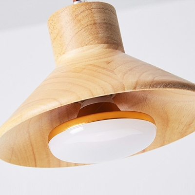 Japanese Style LED Pendant Light Modern Style Wood Hanging Light for Bedside Kitchen