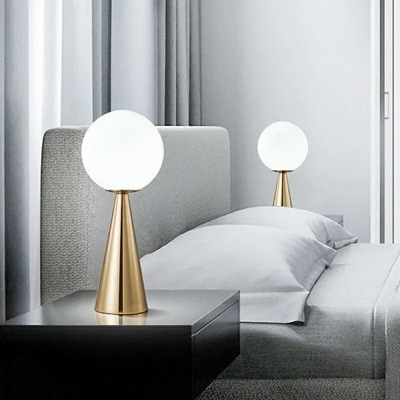 Minimalism Nights and Lamp 1 Light Glass Shade Table Lamp for Bedroom Living Room