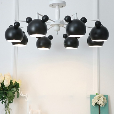 Modern Style LED Chandelier Light 8 Lights Nordic Style Macaron Metal Acrylic Pendant Light for Living Room