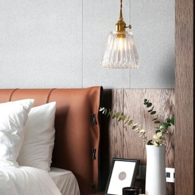 Modern Style LED Pendant Light Nordic Style Metal Glass Hanging Light for Bedside