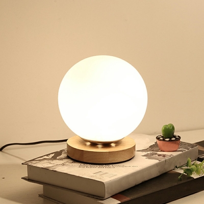 Modernism Table Lamp 1 Light White Color Glass Nights and Lamp for Bedroom
