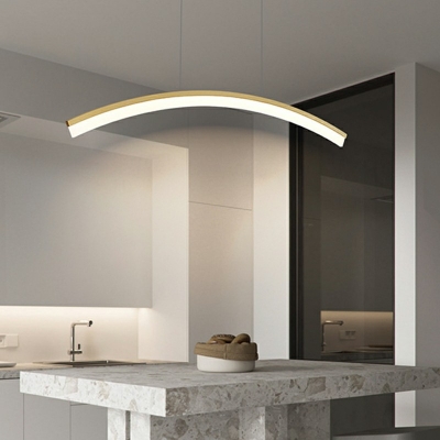 1 Light Arc Shade Hanging Light Modern Style Acrylic Pendant Light for Living Room