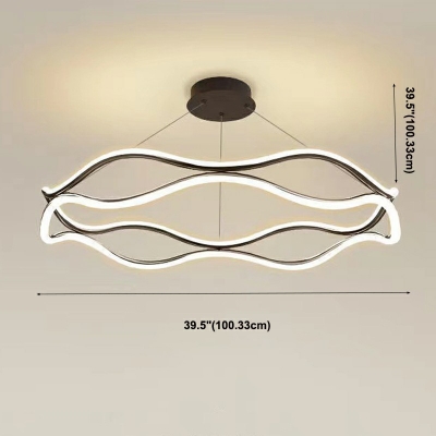 2-Light Ceiling Pendant Light Modern Style Circular Shape Metal Chandelier Light Fixtures