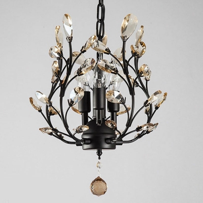 3-Light Pendant Chandelier Modern Style Swooping Arm Shape Metal Hanging Ceiling Lights