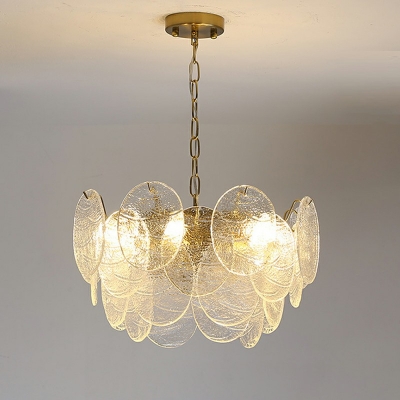 6-Light Suspension Light Transitional Style Round Shape Metal Hanging Chandelier