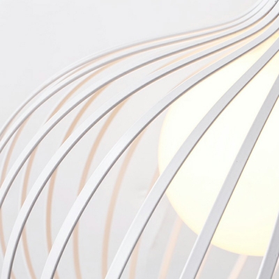 Contemporary Geometric Hanging Light Fixtures Metal Cage Ceiling Pendant Light