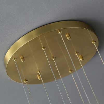 Modern Style LED Pendant Light 9 Lights Nordic Style Metal Glass Hanging Light for Loft Living Room