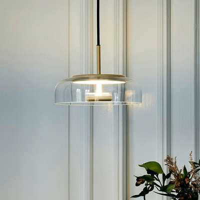 1 Light Glass Hanging Ceiling Lights Modern Pendant Lighting for Dining Room