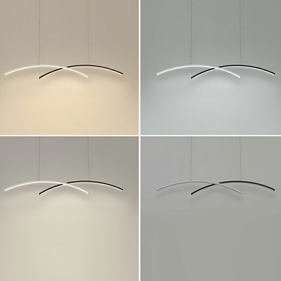 2 Lights Linear Pendant Lighting Contemporary Pendant Lighting Fixtures